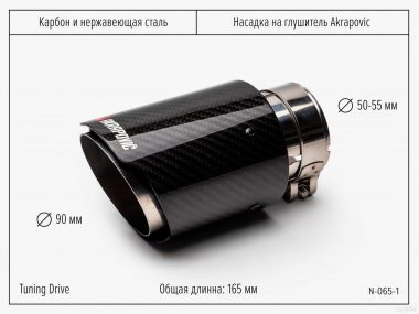 Наcадкa на глушитель Аkrароviс c каpбоном 50-55/90