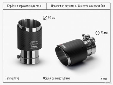 Насадки на глушитель akrapovic
